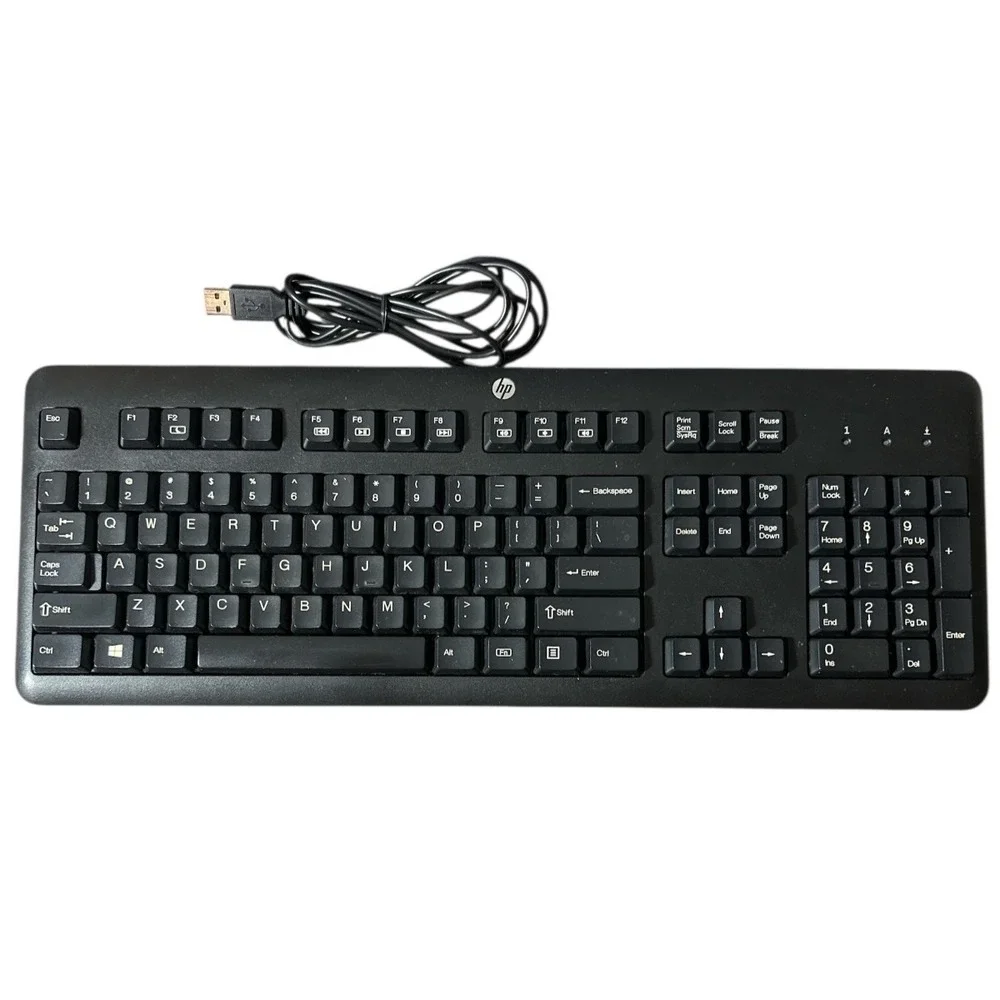 Genuine HP 104 Keys Standard Black USB-Wired Keyboard Model KU-1156‎